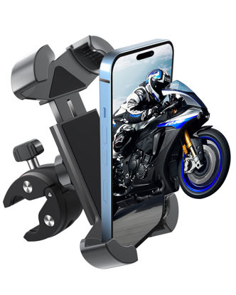 Picture of ORIbox Bike Phone Mount, Motorcycle Handlebar Mount, 360° Rotation Silicone Bicycle Phone Holder,Compatible with All Phone, Solid Black