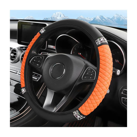 Orange fur steering wheel cover online
