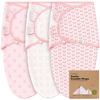 Picture of 3-Pack Organic Baby Swaddle Sleep Sacks -Ergonomic Blanket Wrap for Newborn 0-3 Months (Blossom)