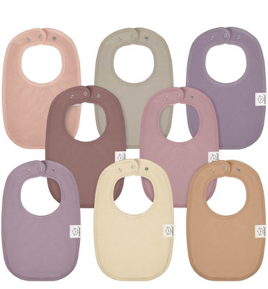 Picture of 8-Pack Organic Baby Bibs for Girls & Boys - Teething Baby Bibs for Boy, Girl - Newborn Bibs for Baby Girl, Boy (Mauve)