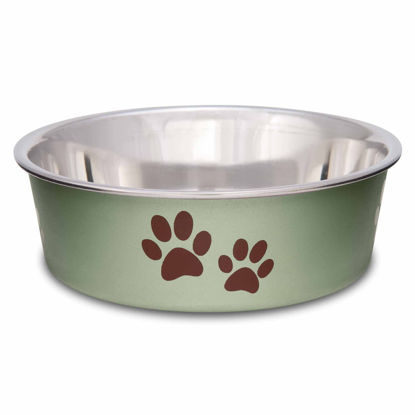 Picture of Loving Pets - Bella Bowls - Dog Food Water Bowl No Tip Stainless Steel Pet Bowl No Skid Spill Proof (Small, Artichoke Green)