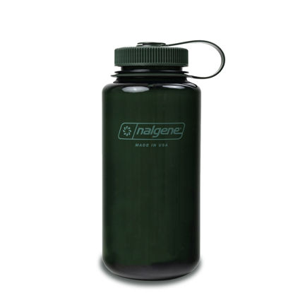 Picture of Nalgene Water Bottle Monochrome Collection - BPA Free Water Bottle Made from Recycled Materials - Reusable Water Bottle for Backpacking, Hiking, Gym - Shatterproof Water Bottle - 32 oz - Jade