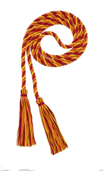 Picture of Graduation Honor Cord - RED/Orange/Gold - Every School Color Available - Made in USA - by Tassel Depot
