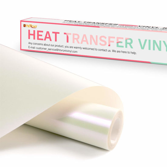 HTVRONT HTV Vinyl Rolls Heat Transfer Vinyl - 12 inch x 8ft White HTV Vinyl for Shirts, Iron on Vinyl for Cricut & Cameo - Easy to Cut & Weed for Heat