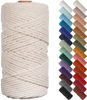 Picture of NOANTA Natural Macrame Cord 3mm x 109Yards, Beige Macrame Rope, Cotton Cord for Wall Hanging, Plant Hangers, Crafts, Knitting