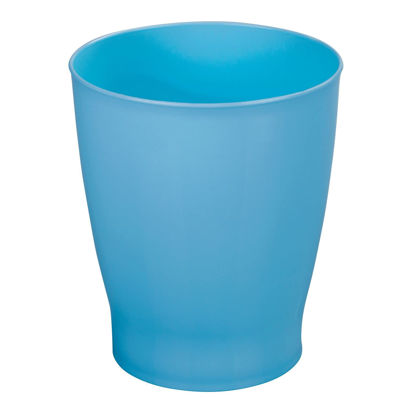 Picture of mDesign Round Plastic Bathroom Garbage Can, 1.25 Gallon Wastebasket, Garbage Bin, Trash Can for Bathroom, Bedroom, and Kids Room - Small Bathroom Trash Can - Fyfe Collection - Cornflower Blue