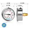 Picture of MEANLIN MEASURE -30~60Psi Stainless Steel 1/4" NPT 2.5" FACE DIAL Vacuum Pressure Gauge ，Center Back Mount