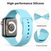 Picture of [3 PACK] Bands Compatible with Apple Watch Band 42mm 44mm 45mm, Sport Band Silicone Wristbands Women Men Replacement for iWatch Series 8 7 6 5 4 3 SE-Pink,Light Blue,White, Small