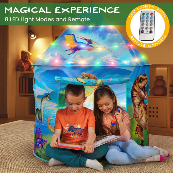 GetUSCart- W&O Dino Paradise Play Tent with Roar Button, Dinosaur Toys ...