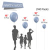 Picture of PartyWoo Retro Dusty Blue Balloons, 140 pcs Blue Balloons Different Sizes Pack of 18 Inch 12 Inch 10 Inch 5 Inch for Balloon Garland as Birthday Decorations, Party Decorations, Baby Shower Decorations