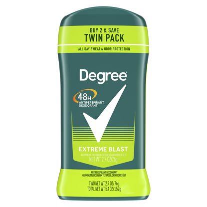 Picture of Degree Men Original Protection Antiperspirant Deodorant 48-Hour Sweat & Odor Protection Extreme Blast Antiperspirant For Men 2.7 oz, Twin Pack