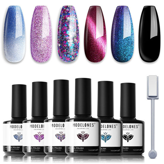 Buy VERONNI Glitter Cat Eye Gel Nail Polish Holographic Gel 9D Nail Polish  Smoothie Wide Cat Eye Nail Polish Soak Off UV LED Magnet Gel (04) Online at  Low Prices in India -