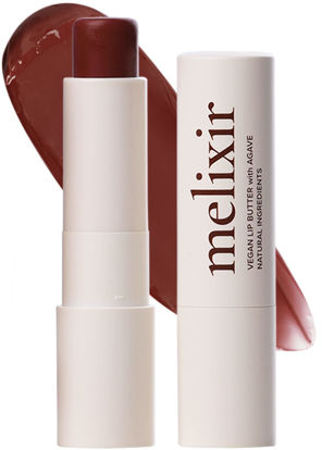 Picture of Melixir Vegan Lip Butter #18 Vintage Lust(Tinted) (+11 more colors), Mothers Day Gifts for Mom, Bee Free, Petrolatum Free, Deep Nourishing Plant-Based Vegan Chapstick, Vegan Lip Balm for Dry, Cracked and Chapped Lips, Moisturizing Lip Care Spring Gift