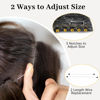 Picture of KooKaStyle Invisible Wire Hair Extensions with Transparent Headband Adjustable Size 4 Secure Clips Black Long Wavy Hairpiece 20 Inch for Women