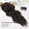 Picture of KooKaStyle Invisible Wire Hair Extensions with Transparent Wire Adjustable Size 4 Secure Clips Long Wavy Secret Hairpiece 20 Inch Dark Brown for Women
