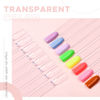 Picture of 150 Pcs Clear Nail Color Swatch Sticks, AZUREBEAUTY Fan Shape Nail Art Polish Display Tips, False Nail Sample Sticks, Nail Practice Color Display, Transparent Polish Board
