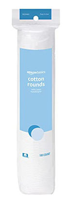 Picture of Amazon Basics Cotton Rounds, 100 Count (Previously Solimo)