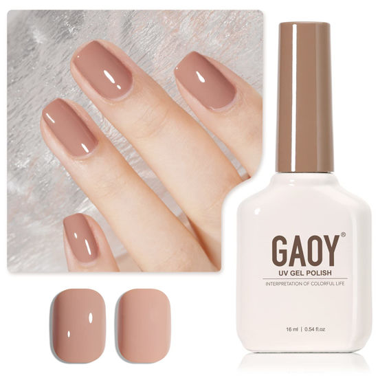 Picture of GAOY Nude Brown Gel Nail Polish, 16ml Soak Off Nautral Gel Polish for Nail Art DIY Manicure at Home, UV Light Cure Color 1505