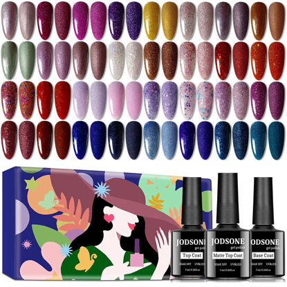 Picture of JODSONE Gel Nail Polish Shiny Nail Polish High Gloss Surface Strengthening Glitter Gel Nail Set Minimalistic Artistic Creation Starter Set 35 Pieces