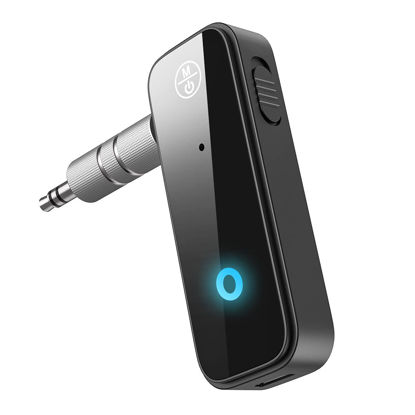 Picture of (Newest) Aux Bluetooth 5.0 Adapter for Car, Bluetooth Receiver for Car Home Stereo System and Headphones, Bluetooth Aux Adapter, 2 in 1 Wireless Bluetooth Transmitter and Receiver for Hands-Free Call
