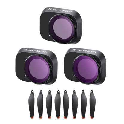 Picture of K&F Concept Mini 3/ Mini 3 Pro ND/PL Filters Kit (3 Pack), ND8/PL, ND16/PL, ND32/PL Compatible with DJI Mini 3/ Mini 3 Pro with Propellers