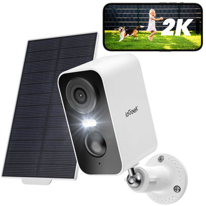 Picture of ieGeek Solar Security Cameras Wireless Outdoor with Solar Panel, 2K WiFi Wireless Camera for Home Security with Color Night Vision, Motion Detection, 2-Way Talk for Home Surveillance, Works with Alexa