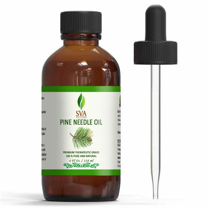 Picture of SVA ORGANICS Pine Needle Essential Oil Large Size 4 OZ (118 ML) Therapeutic Grade, 100% Pure Premium Grade Oil for Skin and Hair Care