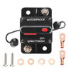 Picture of RED WOLF Car Circuit Breaker 30A AMP w/Manual Reset Switch Inline Fuse Holder Inverter 12V-48V DC for Motor Trolling Vehicles Audio Radio Solar System Protection with Wire Lugs Copper Washer Screws