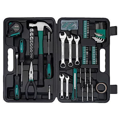 Picture of CARTMAN 148 Piece Automotive and Household Tool Set - Perfect for Car Enthusiasts and DIY Home Repairs Green