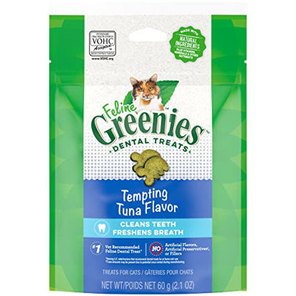 Picture of FELINE GREENIES Adult Natural Dental Care Cat Treats, Tempting Tuna Flavor, 2.1 oz. Pouch