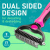 Picture of Maxpower Planet Pet Grooming Brush - Double Sided Shedding and Dematting Undercoat Rake Comb for Dogs and Cats,Extra Wide, Pink