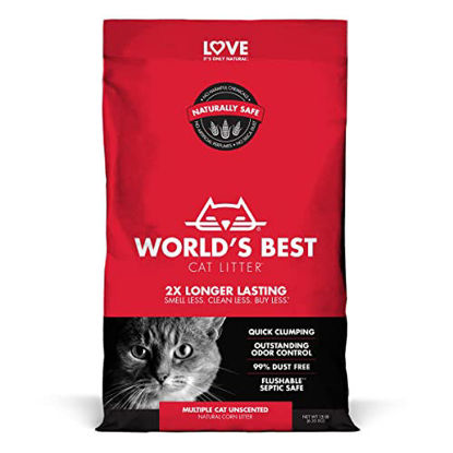 Picture of WORLD'S BEST CAT LITTER Multiple Cat Unscented 15 Pounds