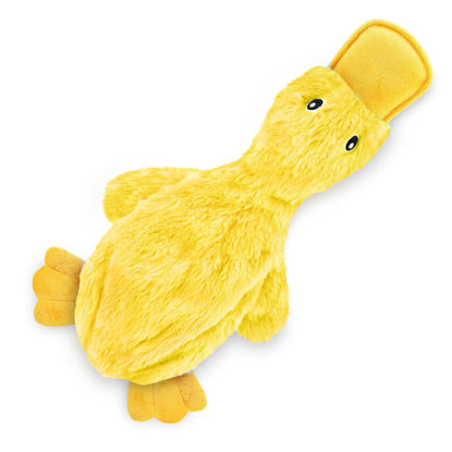 Picture of Best Pet Supplies Crinkle Dog Toy for Small, Medium, and Large Breeds, Cute No Stuffing Duck with Soft Squeaker, Fun for Indoor Puppies and Senior Pups, Plush No Mess Chew and Play - Yellow