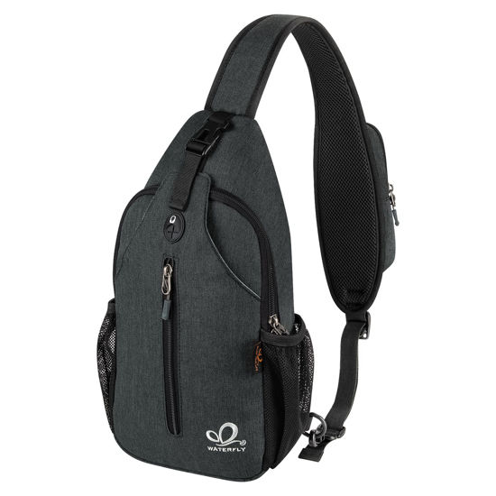 Waterfly Dark Gray Adjustable Travel Hiking Chest Crossbody Sling Backpack  Bag