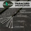 Picture of TECEUM Paracord Type III 550 Army Green - 1000 ft - 4mm - Tactical Rope MIL-SPEC - Outdoor para Cord - Camping Hiking Fishing Gear - EDC Parachute Cord - Strong Survival Rope 010