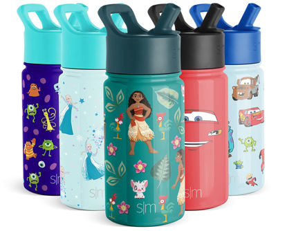 Picture of Simple Modern Disney Moana Kids Water Bottle with Straw Lid | Reusable Insulated Stainless Steel Cup for Girls, School | Summit Collection | 14oz, Moanas Village