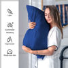 Picture of Natural Mulberry Silk Pillowcase for Hair and Skin Queen Size 20"X30" Silk Pillow Case with Hidden Zipper Soft Breathable Smooth Cooling Silk Pillow Covers for Sleeping(Royal Blue,Queen,1Pcs)