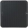 Picture of MicoYang Silicone Dish Drying Mat for Multiple Usage,Easy clean,Eco-friendly,Heat-resistant Silicone Mat for Kitchen Counter or Sink,Refrigerator or Drawer liner Black M 12 inches x 12 inches