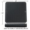 Picture of MicoYang Silicone Dish Drying Mat for Multiple Usage,Easy clean,Eco-friendly,Heat-resistant Silicone Mat for Kitchen Counter or Sink,Refrigerator or Drawer liner Black M 12 inches x 12 inches