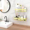 Picture of Moforoco Shower Caddy Shelf Organizer Rack, Self Adhesive Gold Bathroom Shelves Basket, Home Farmhouse Wall Shower Inside Organization and Storage Decor Rv Accessories, First Apartment Essentials