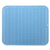 Picture of MicoYang Silicone Dish Drying Mat for Multiple Usage,Easy Clean,Eco-Friendly,Heat-Resistant Silicone Mat for Kitchen Counter or Sink,Refrigerator or Drawer Liner Light Blue XL 18 inches x 16 inches
