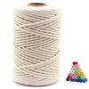 Picture of FLIPPED 100% Natural Cotton Macrame Cord,5mm x110 Yards Macrame Cords Colored Cotton Macrame Rope Craft Cord for DIY Crafts Knitting Plant Hangers Christmas Wedding Décor(Beige, 5mm110yards)