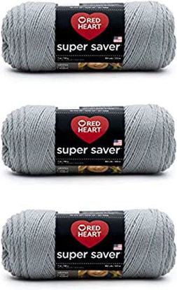 Picture of Red Heart Super Saver Yarn, 3 Pack, Dusty Gray 3 Count
