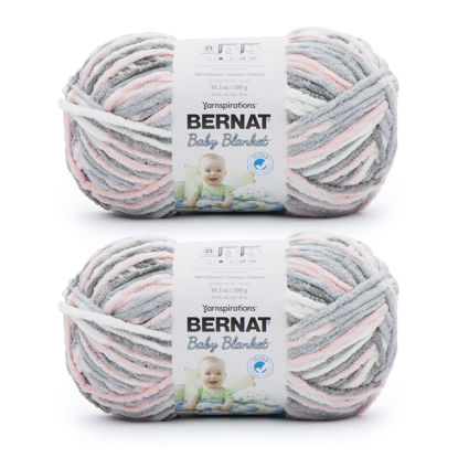 Picture of Bernat Baby Blanket Baby Grays Yarn - 2 Pack of 300g/10.5oz - Polyester - 6 Super Bulky - 220 Yards - Knitting/Crochet