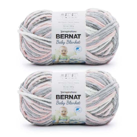 Picture of Bernat Baby Blanket Baby Grays Yarn - 2 Pack of 300g/10.5oz - Polyester - 6 Super Bulky - 220 Yards - Knitting/Crochet