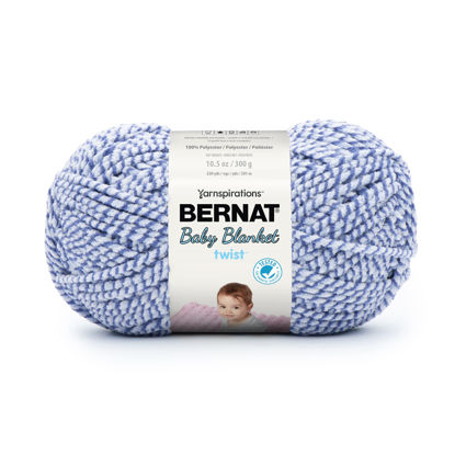 Picture of Bernat Baby Blanket BB Blue Twist Yarn - 1 Pack of 10.5oz/300g - Polyester - #6 Super Bulky - 220 Yards - Knitting/Crochet