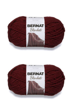 Picture of Bernat Blanket Purple Plum Yarn - 300g/10.5oz - Polyester - 6 Super Bulky - 220 Yards - Knitting/Crochet, 2 Pack