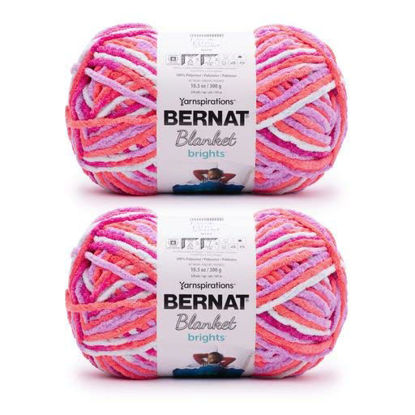 Picture of Bernat Blanket Brights 300g Neon Sherbet Yarn - 2 Pack of 300g/10.5oz - Polyester - 6 Super Bulky - Knitting/Crochet