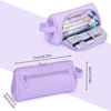 Picture of EOOUT Big Capacity Pencil Case Pencil Pouch Pen Bag Large Organized Cute Pen Case for School Stationery and Travel Cosmetics Storage (Purple)