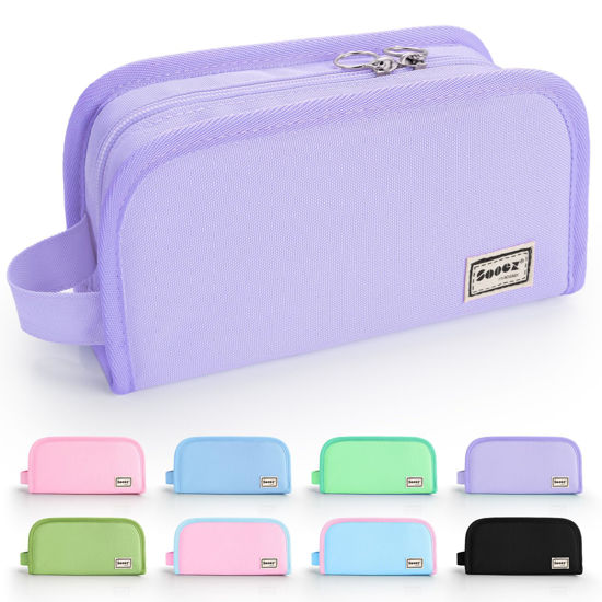 Large capacity pen case, multi-slot pencil bag aesthetic school supplies  organizer bag, suitable for teenagers - Light purple 